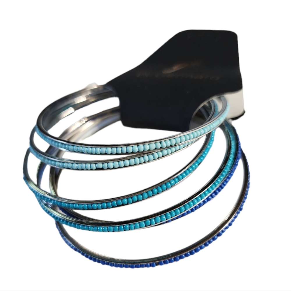 NWT G by Gennaro Blue Bangle Bracelets Set of 6
